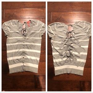 Corset Back Sweater Top